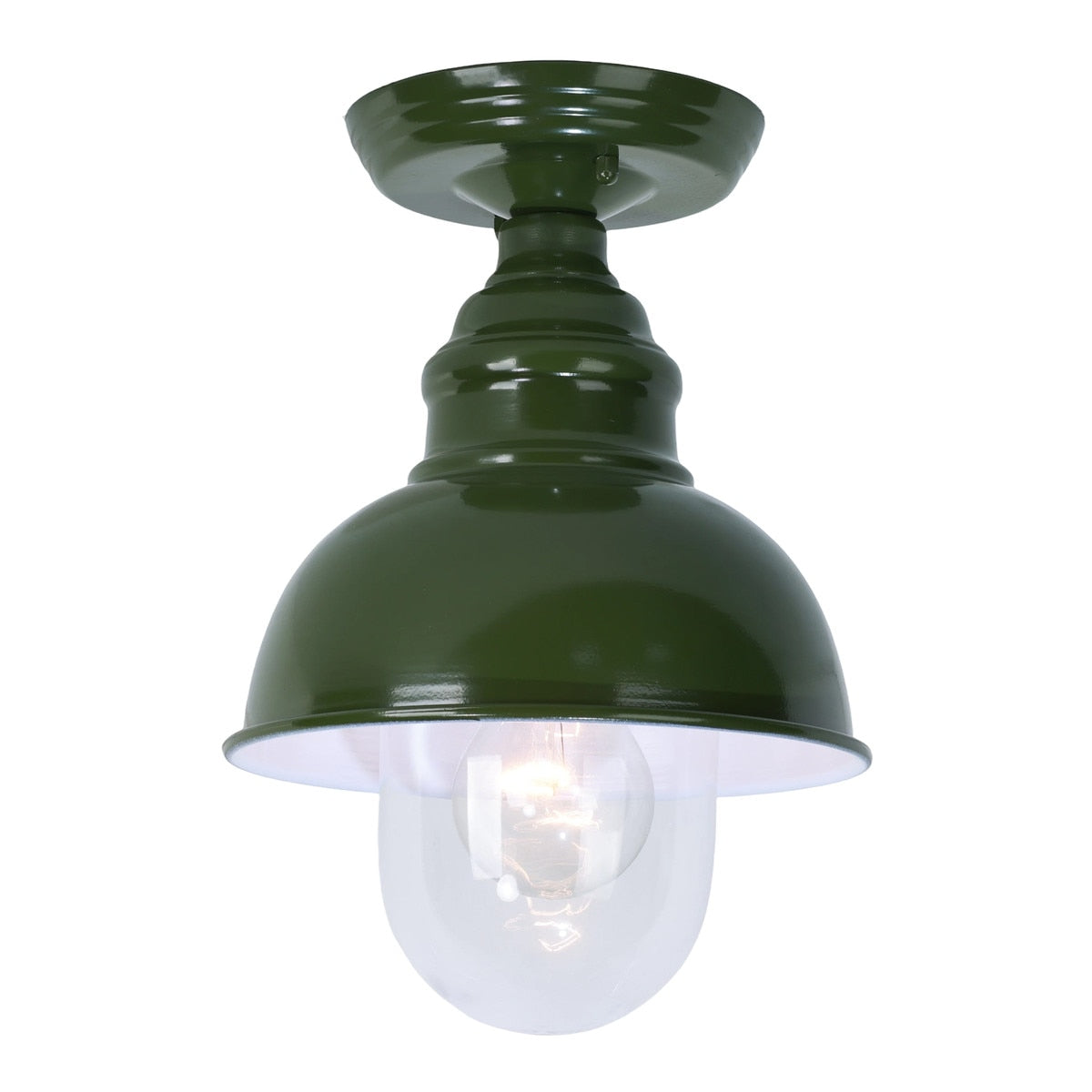 Parkway Small Under Eave Outdoor Close to Ceiling Light Olive Green & Clear - 1001704