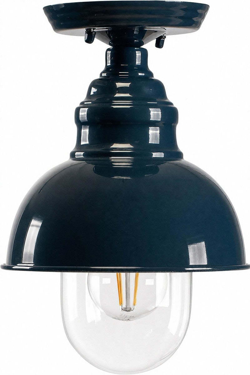 Parkway Small Outdoor Close to Ceiling Light French Blue & Clear - 1001706