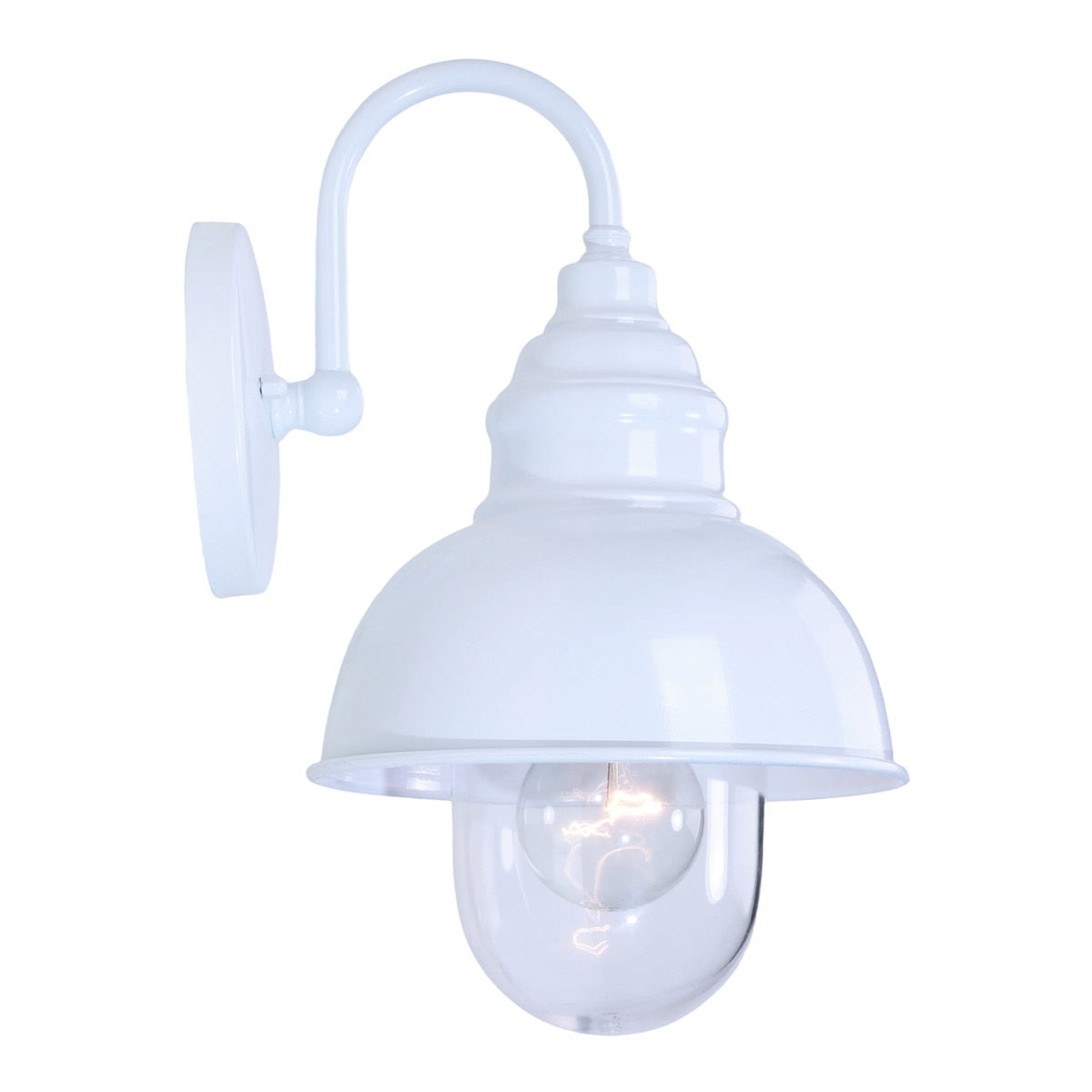 Parkway Small Outdoor Wall Light White & Clear - 1001707