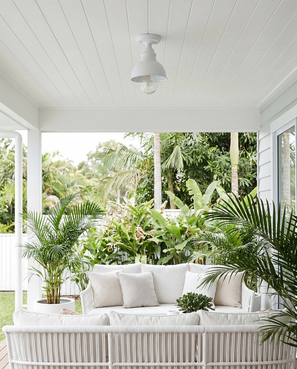 Parkway Small Under Eave Outdoor Close to Ceiling Light White & Clear - 1001708