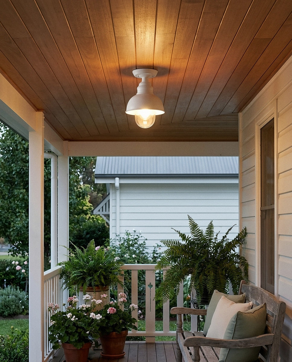 Parkway Small Under Eave Outdoor Close to Ceiling Light White & Clear - 1001708