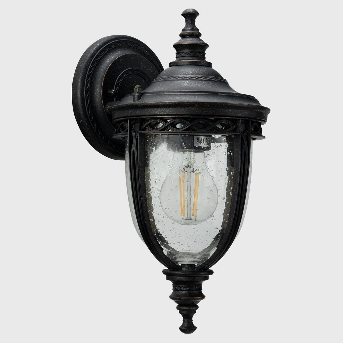 Keppel Small Outdoor Wall Light Antique Bronze & Clear - 1001709