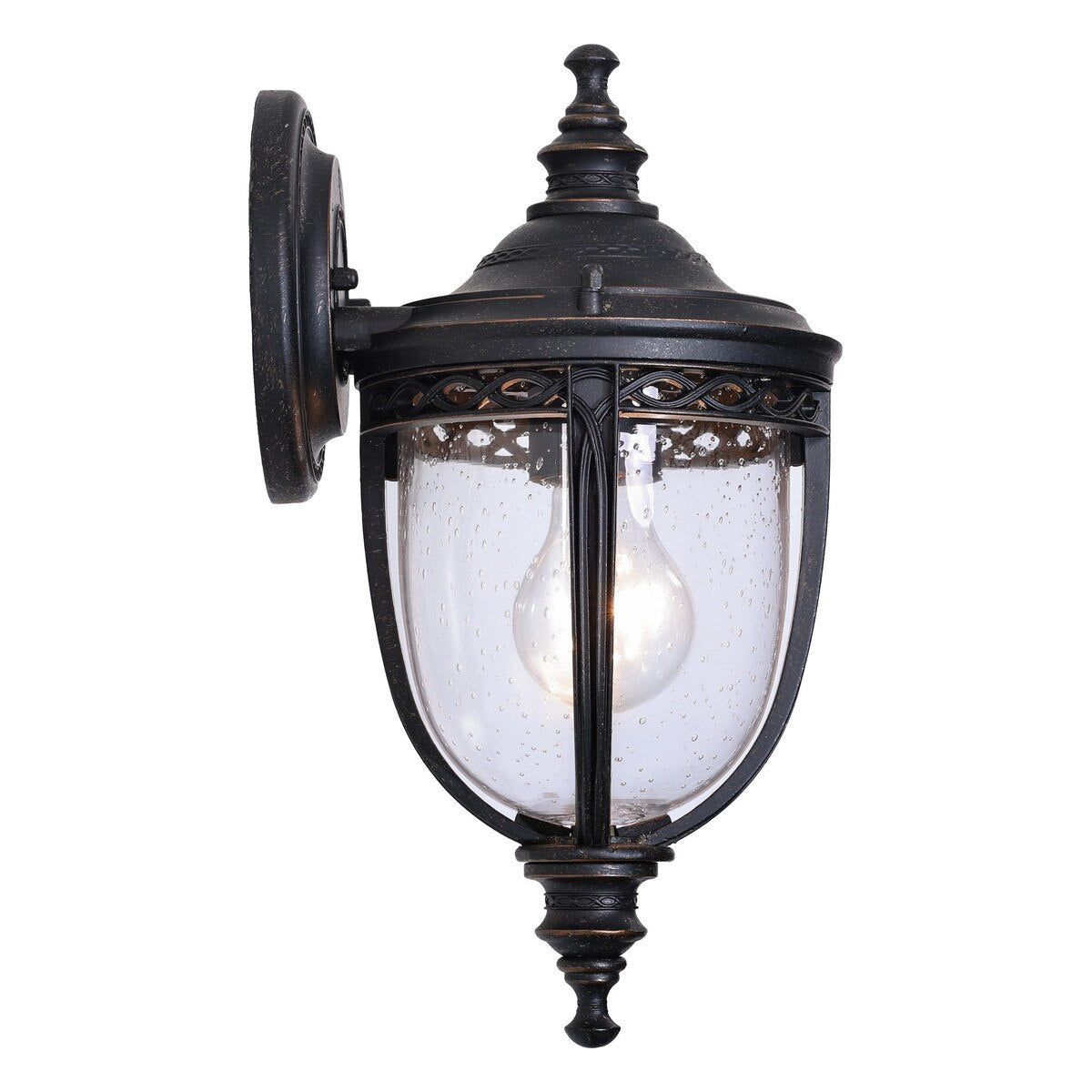 Keppel Small Outdoor Wall Light Antique Bronze & Clear - 1001709