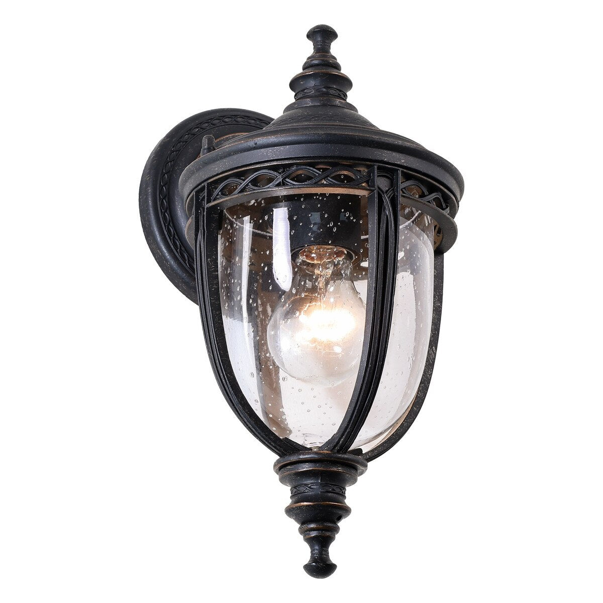 Keppel Small Outdoor Wall Light Antique Bronze & Clear - 1001709