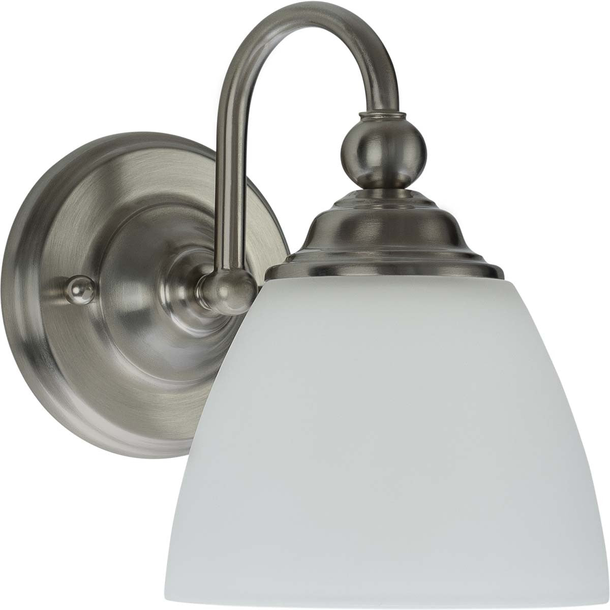 Nova Wall Light Bracket Brushed Nickel & Opal Matt - 1001711