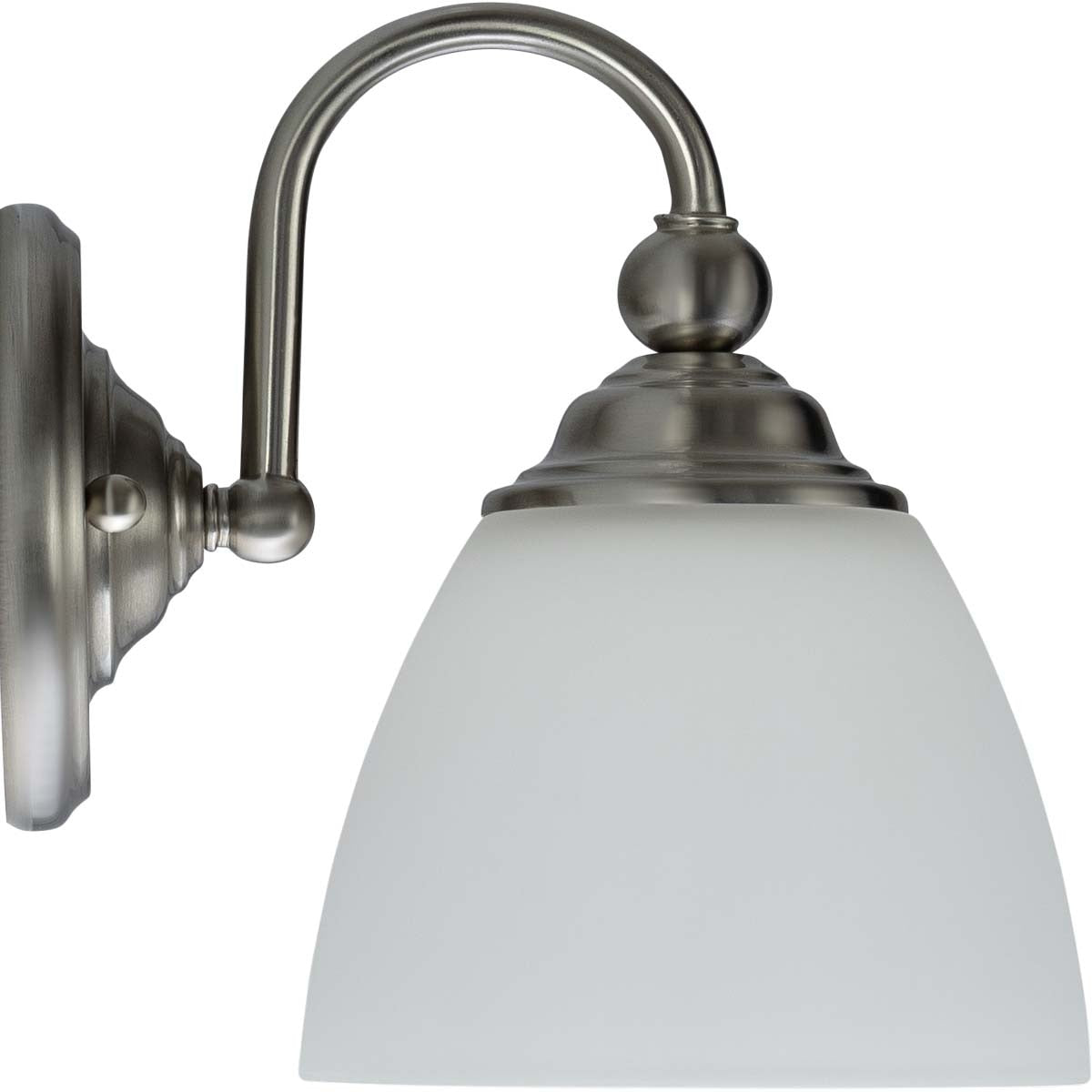 Nova Wall Light Bracket Brushed Nickel & Opal Matt - 1001711