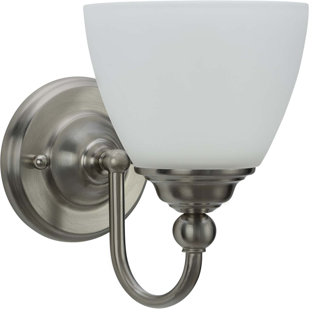 Nova Wall Light Bracket Brushed Nickel & Opal Matt - 1001711