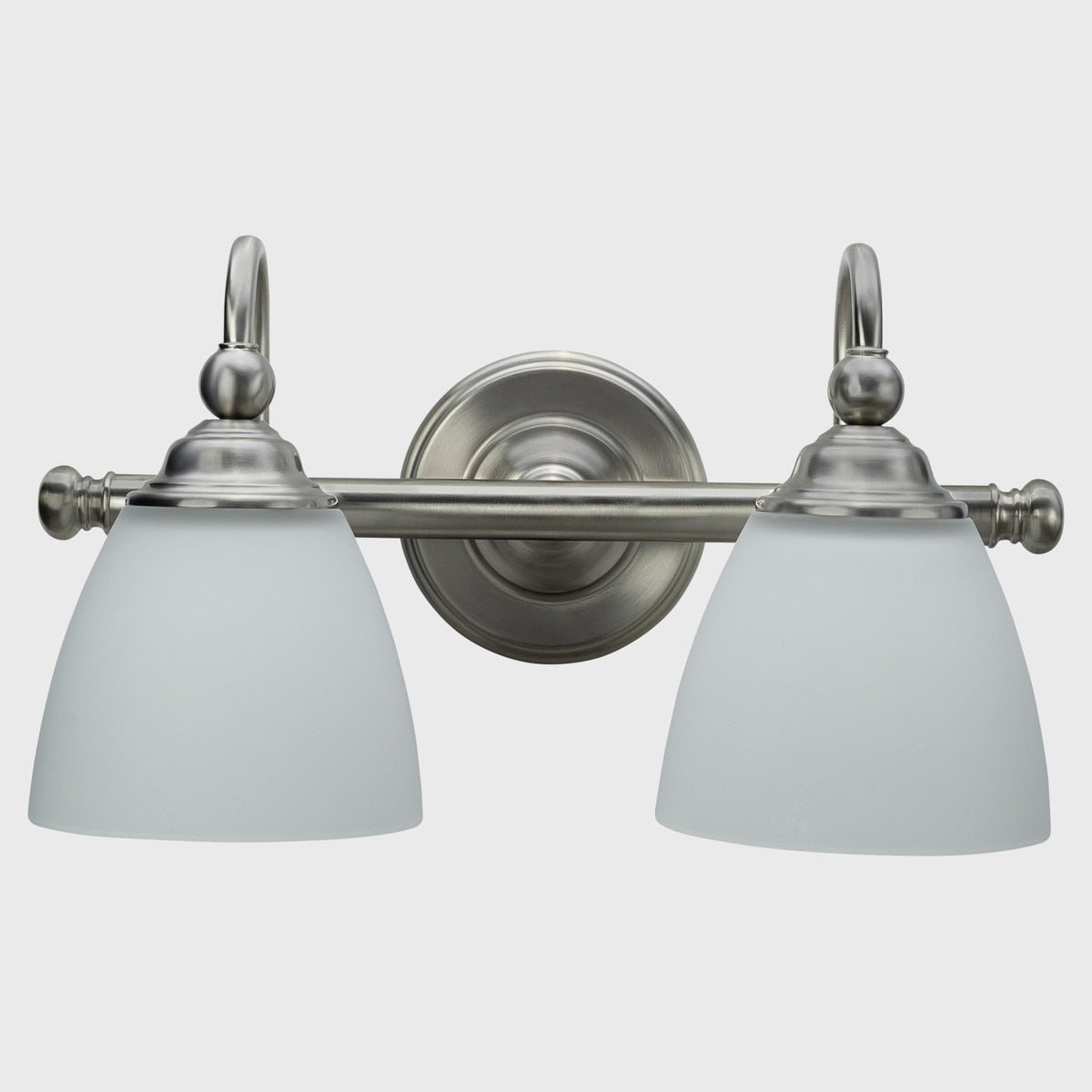 Nova 2 Light Wall Light Bracket Brushed Nickel & Opal Matt - 1001712