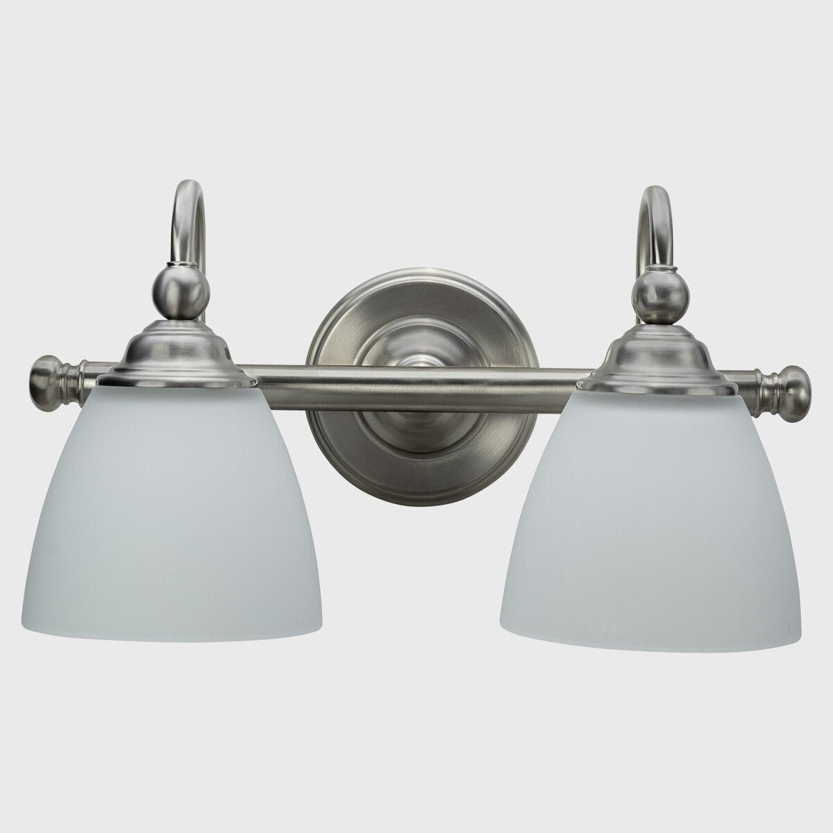 Nova 2 Light Wall Light Bracket Brushed Nickel & Opal Matt - 1001712