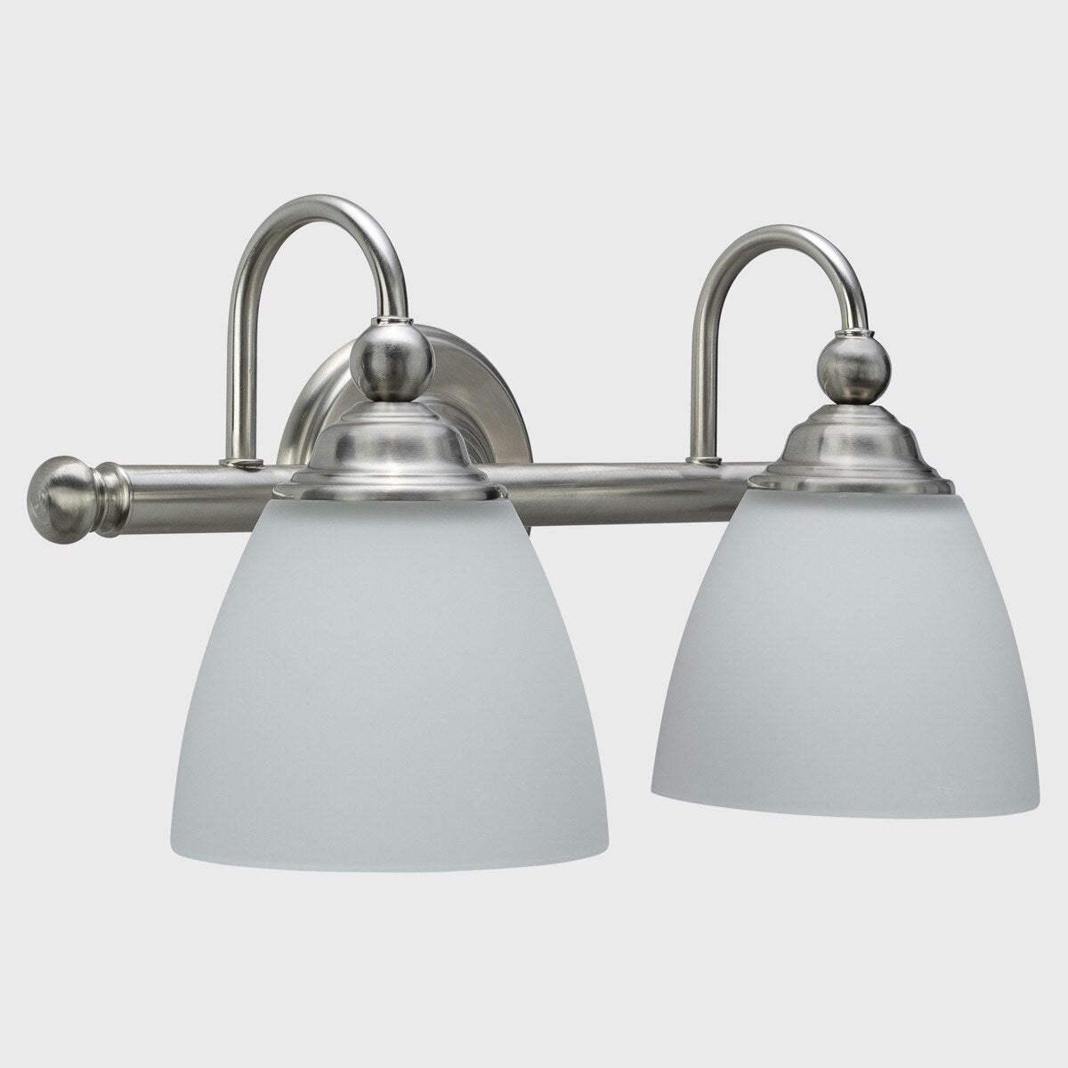 Nova 2 Light Wall Light Bracket Brushed Nickel & Opal Matt - 1001712
