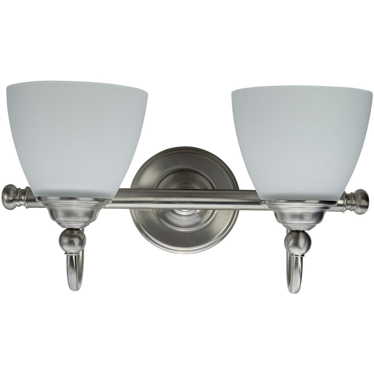 Nova 2 Light Wall Light Bracket Brushed Nickel & Opal Matt - 1001712
