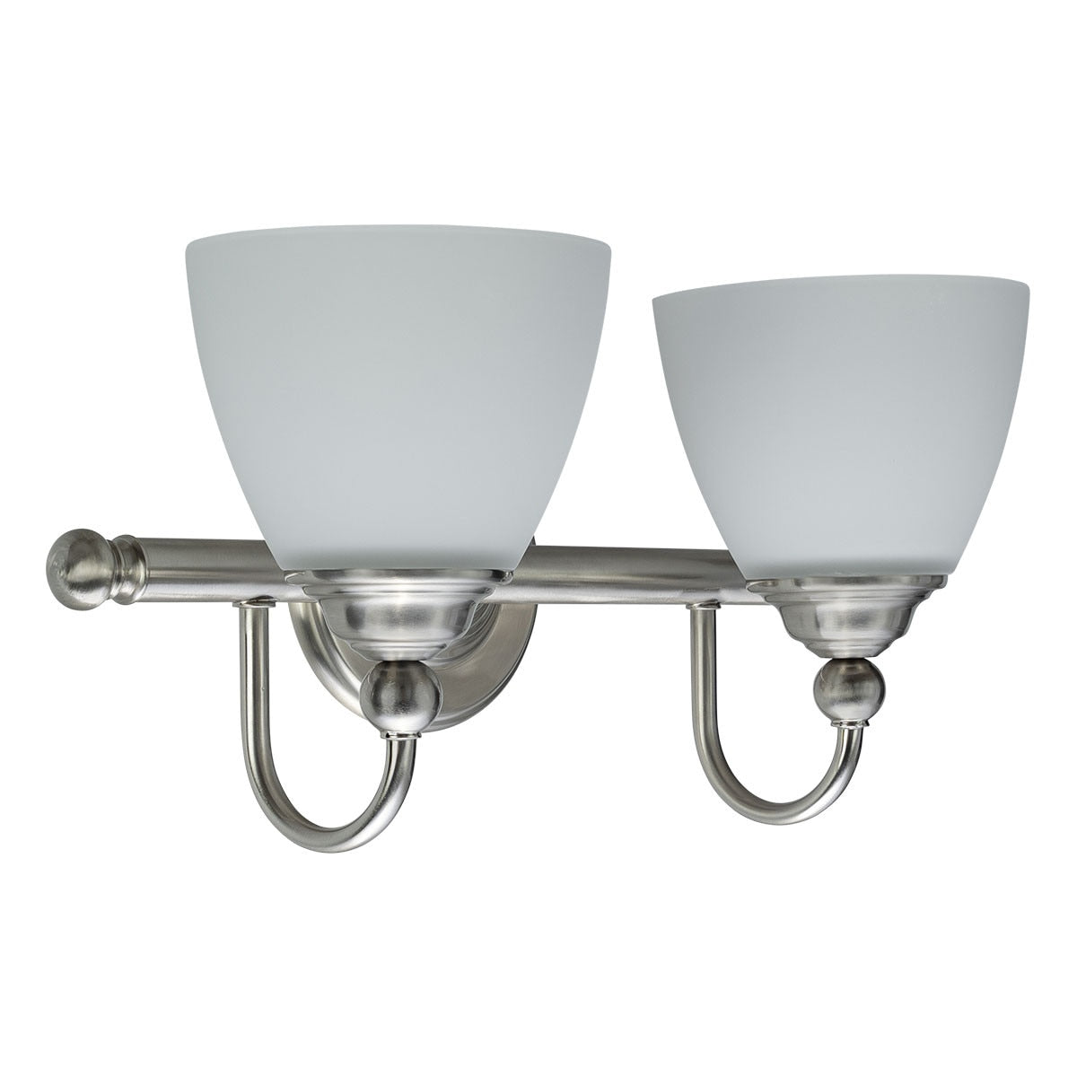 Nova 2 Light Wall Light Bracket Brushed Nickel & Opal Matt - 1001712