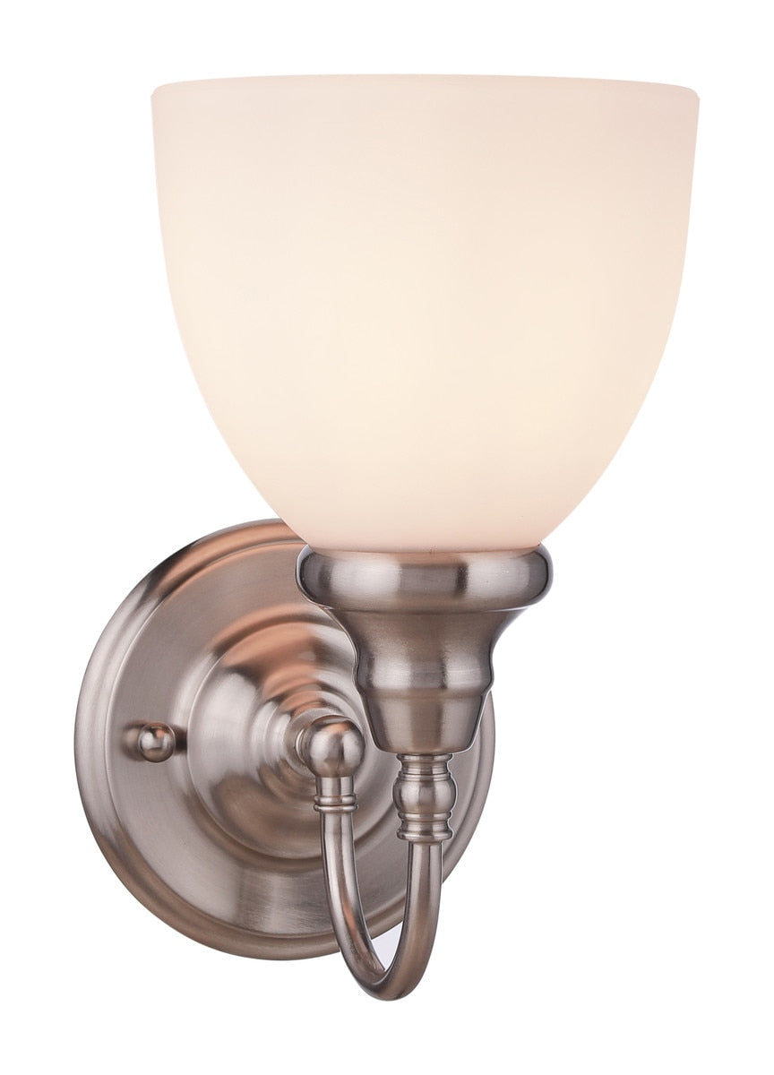 Benson Wall Light Bracket Brushed Nickel & Opal Matt - 1001713