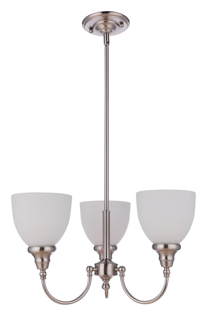 Benson 3 Light Pendant Light Brushed Nickel & Opal Matt - 1001714