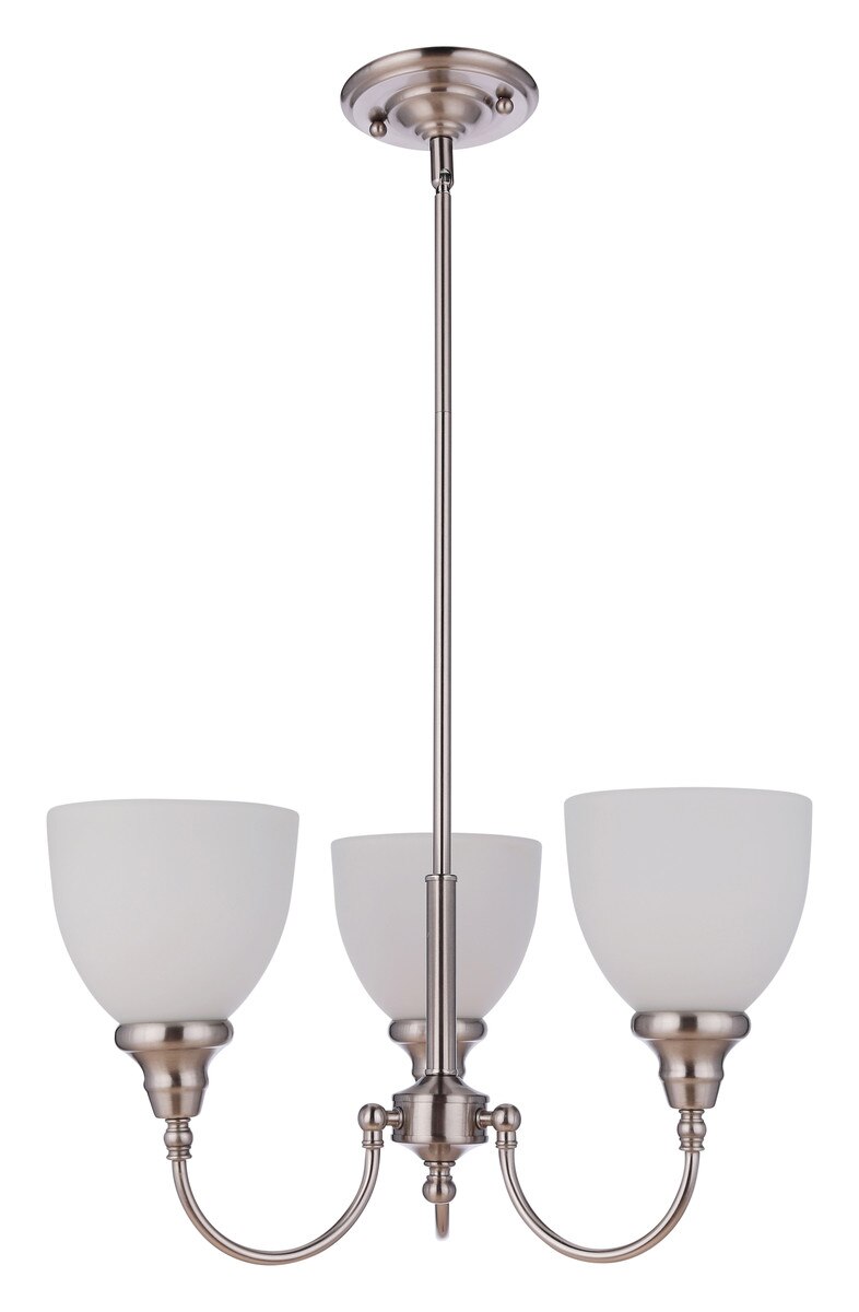 Benson 3 Light Pendant Light Brushed Nickel & Opal Matt - 1001714
