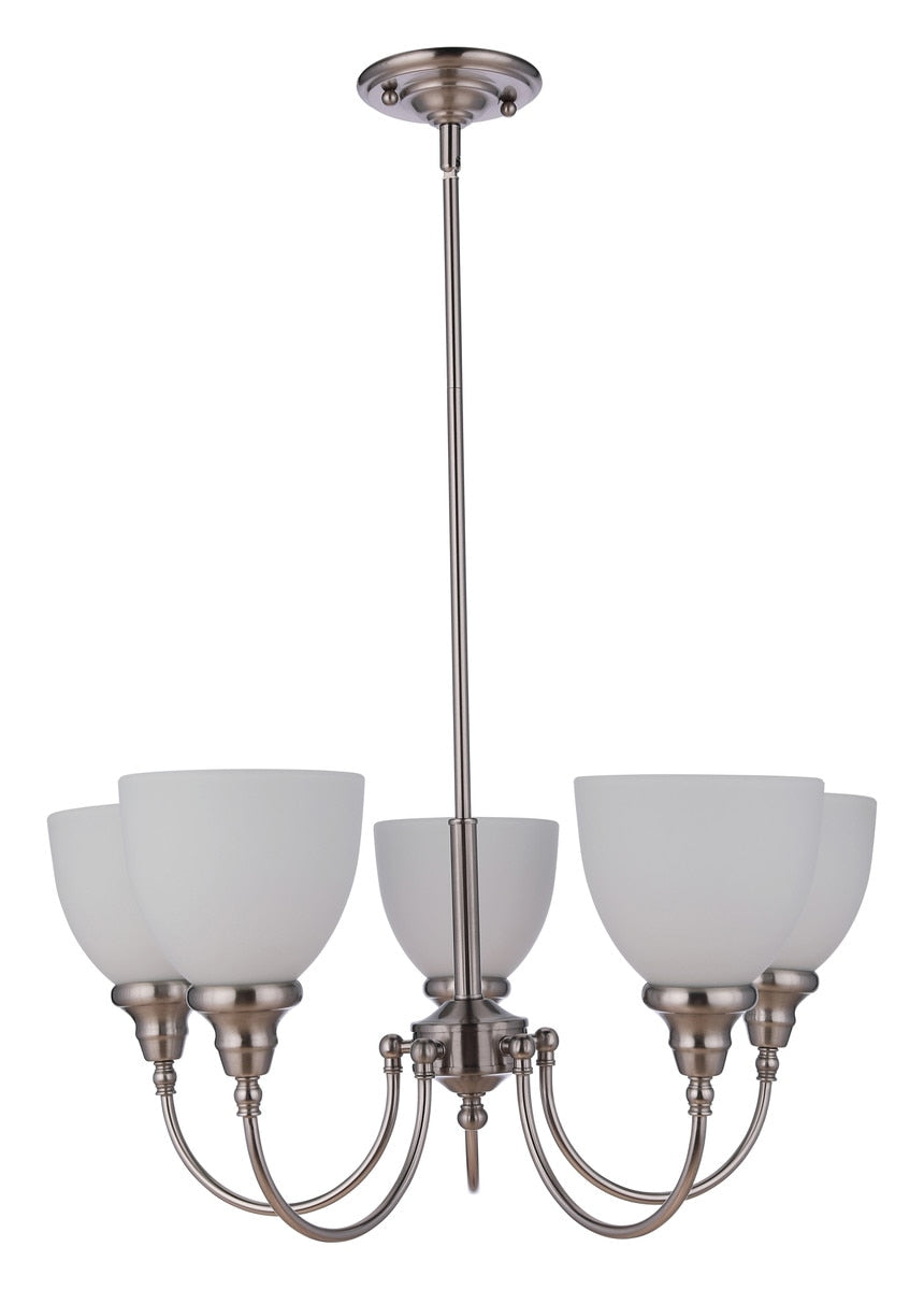 Benson 5 Light Pendant Light Brushed Nickel & Opal Matt - 1001715