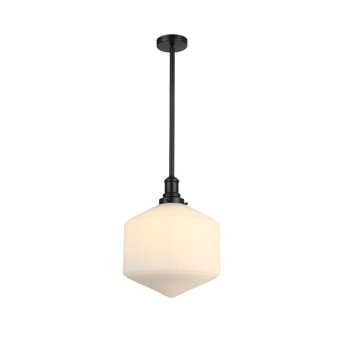 Jefferson Large Rod Pendant Light Matt Black & Opal Matt - 1001716