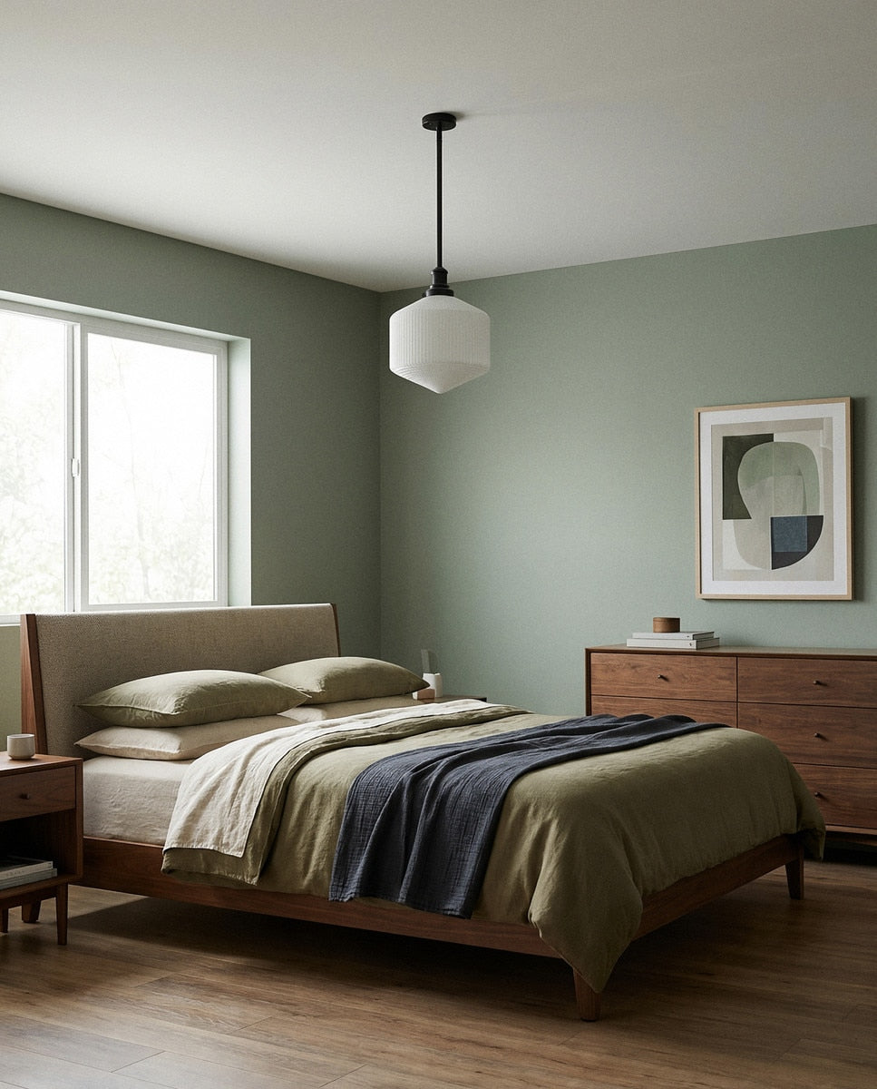 Jefferson Large Rod Pendant Light Matt Black & Opal Matt - 1001716