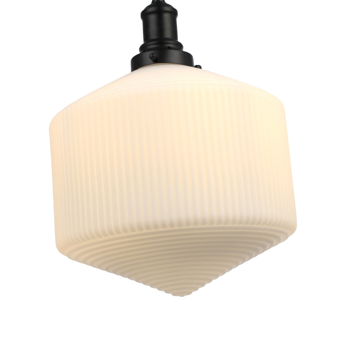 Jefferson Large Rod Pendant Light Matt Black & Opal Matt - 1001716