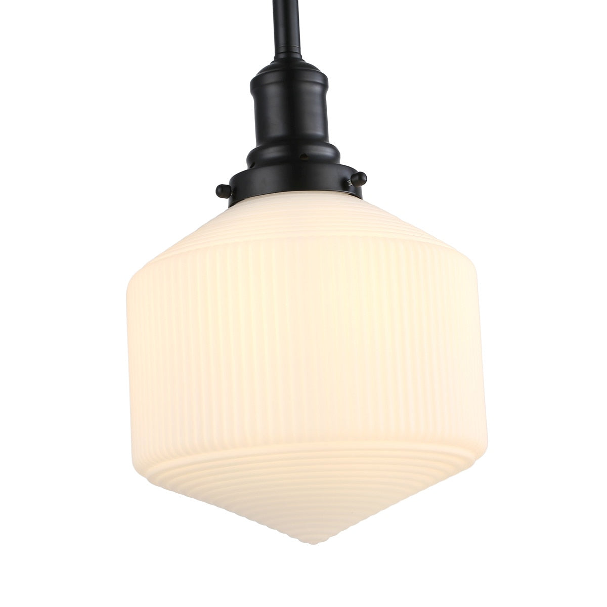 Jefferson Small Rod Pendant Light Matt Black & Opal Matt - 1001717