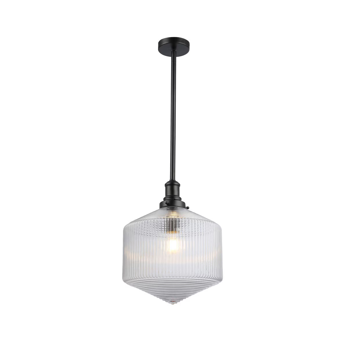 Jefferson Large Rod Pendant Clear & Matt Black - 1001718