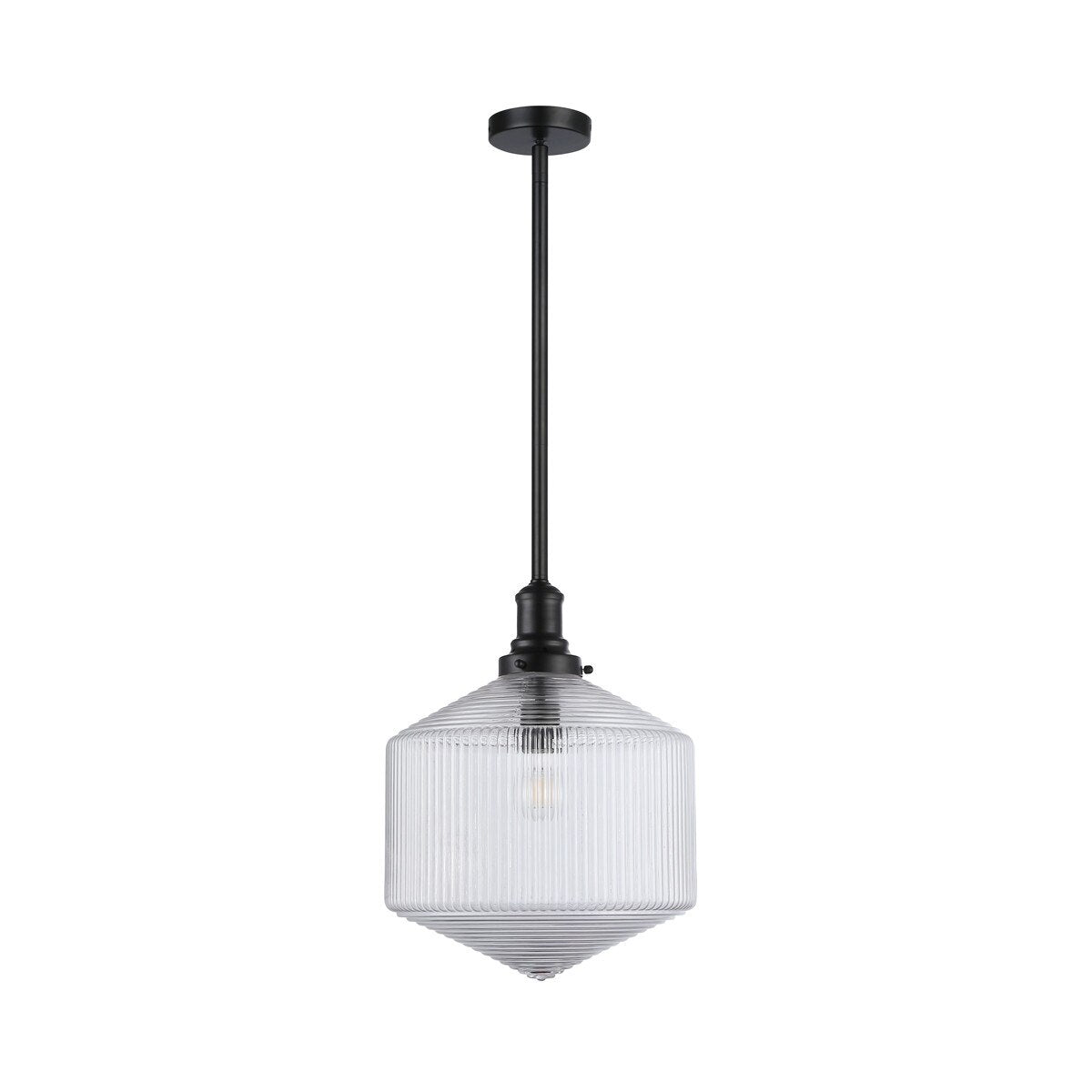 Jefferson Large Rod Pendant Clear & Matt Black - 1001718