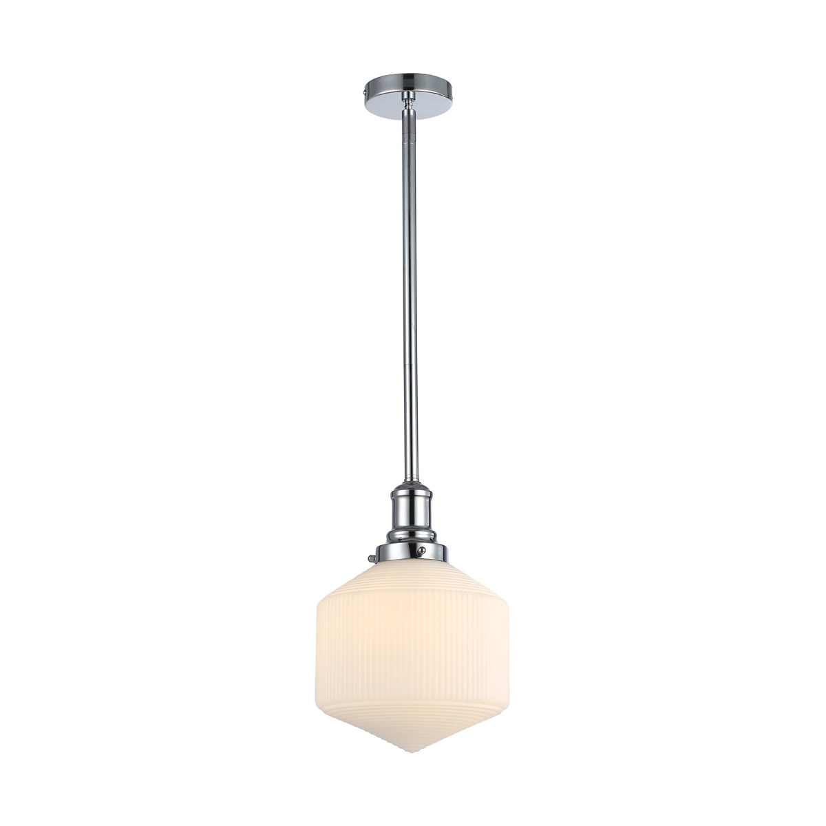 Jefferson Small Rod Pendant Light Chrome & Opal Matt - 1001724