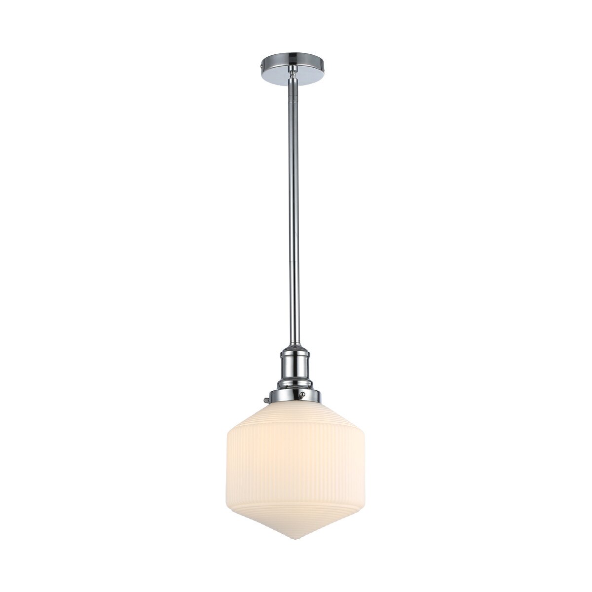 Jefferson Small Rod Pendant Light Chrome & Opal Matt - 1001724