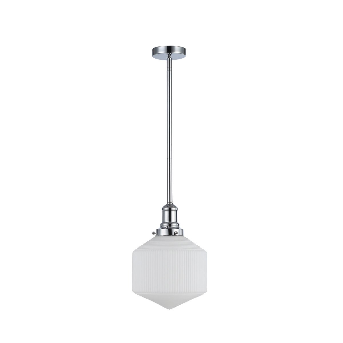 Jefferson Small Rod Pendant Light Chrome & Opal Matt - 1001724