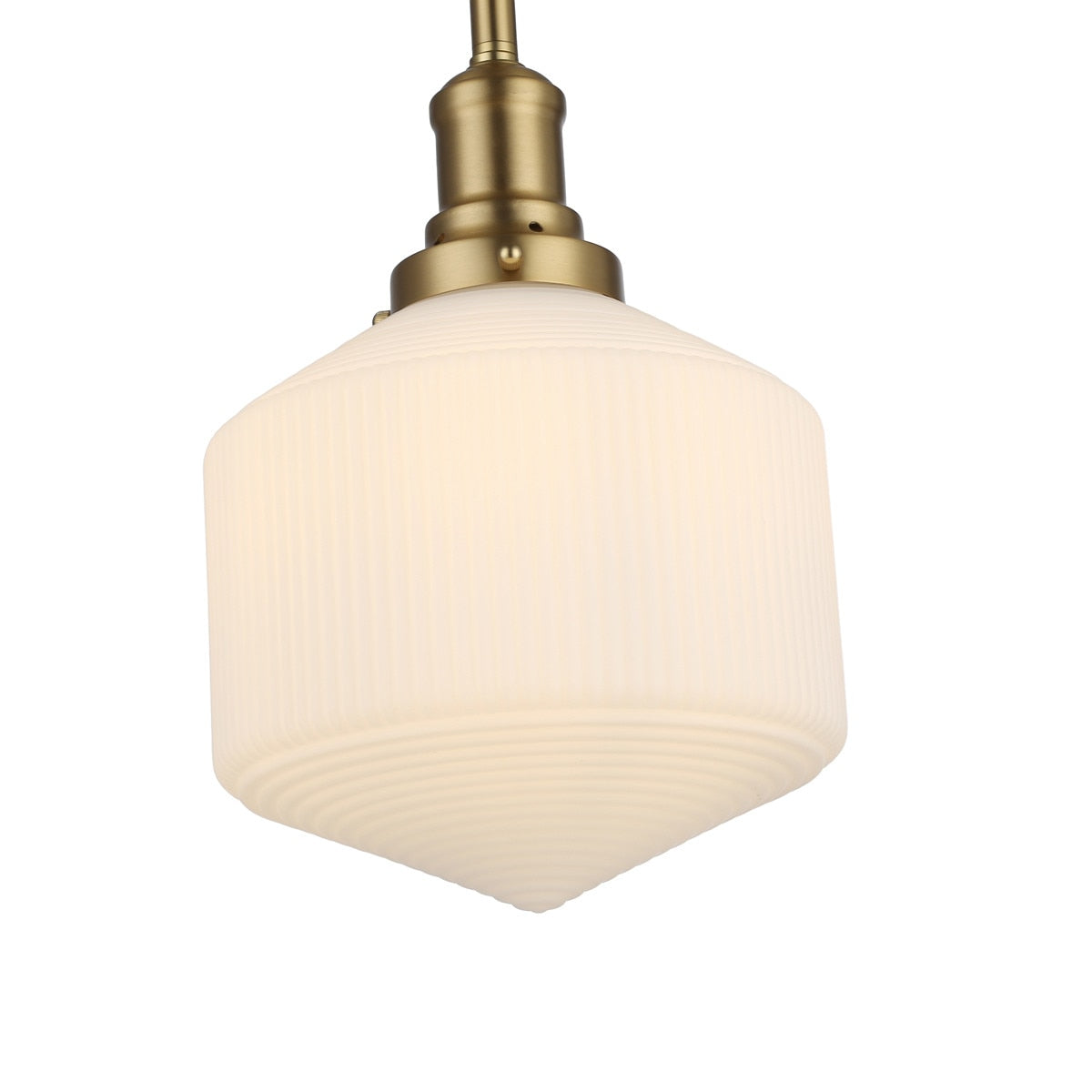 Jefferson Small Rod Pendant Light Satin Brass & Opal Matt - 1001725