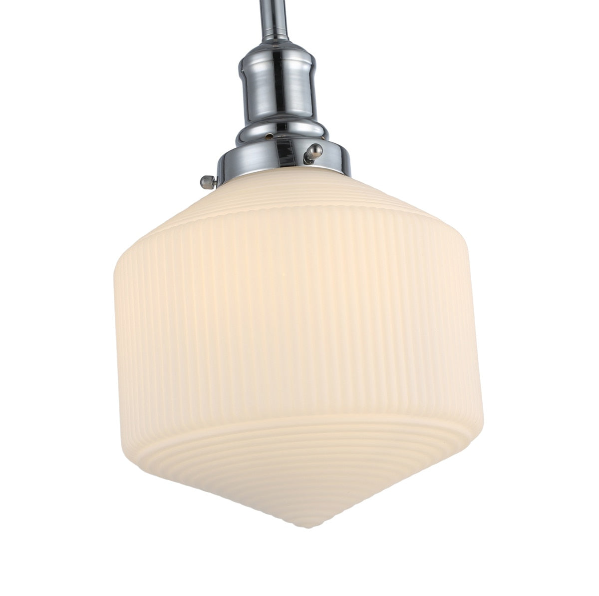 Jefferson Small Rod Pendant Light Brushed Nickel & Opal Matt - 1001726