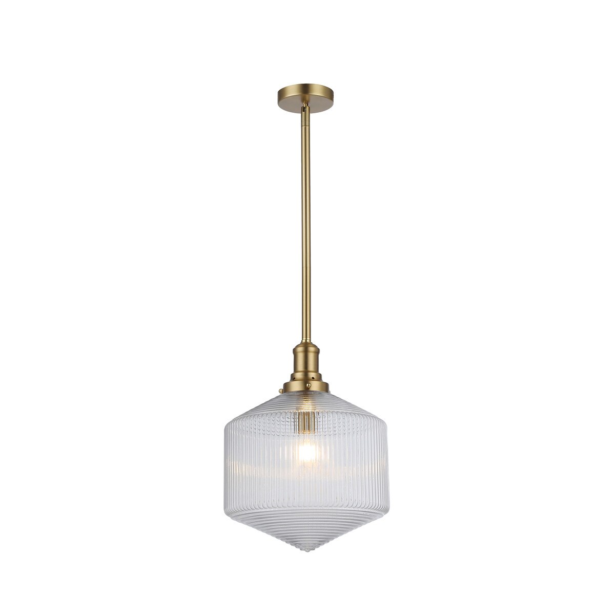 Jefferson Large Rod Pendant Clear & Satin Brass - 1001727