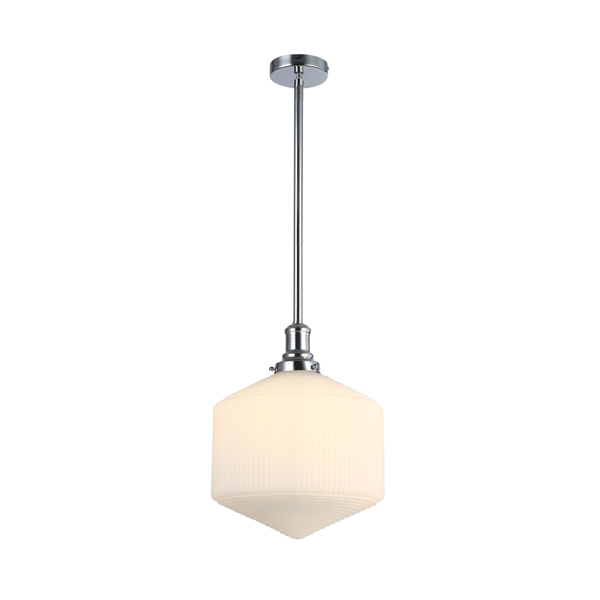 Jefferson Large Rod Pendant Light Chrome & Opal Matt - 1001729
