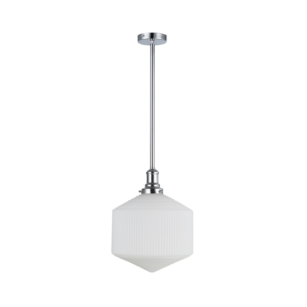 Jefferson Large Rod Pendant Light Chrome & Opal Matt - 1001729