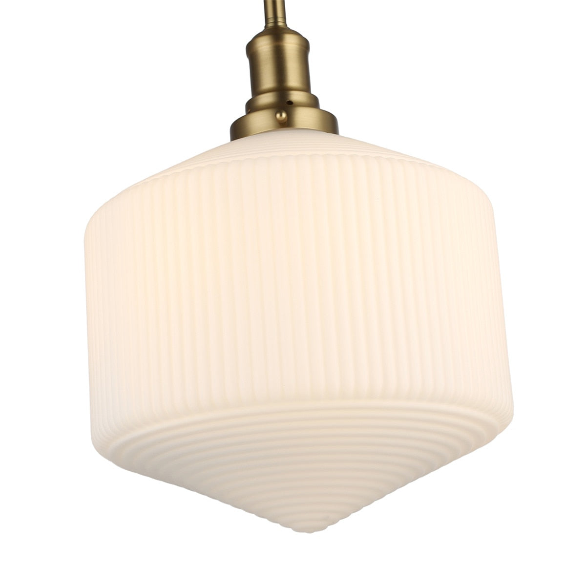 Jefferson Large Rod Pendant Light Satin Brass & Opal Matt - 1001730