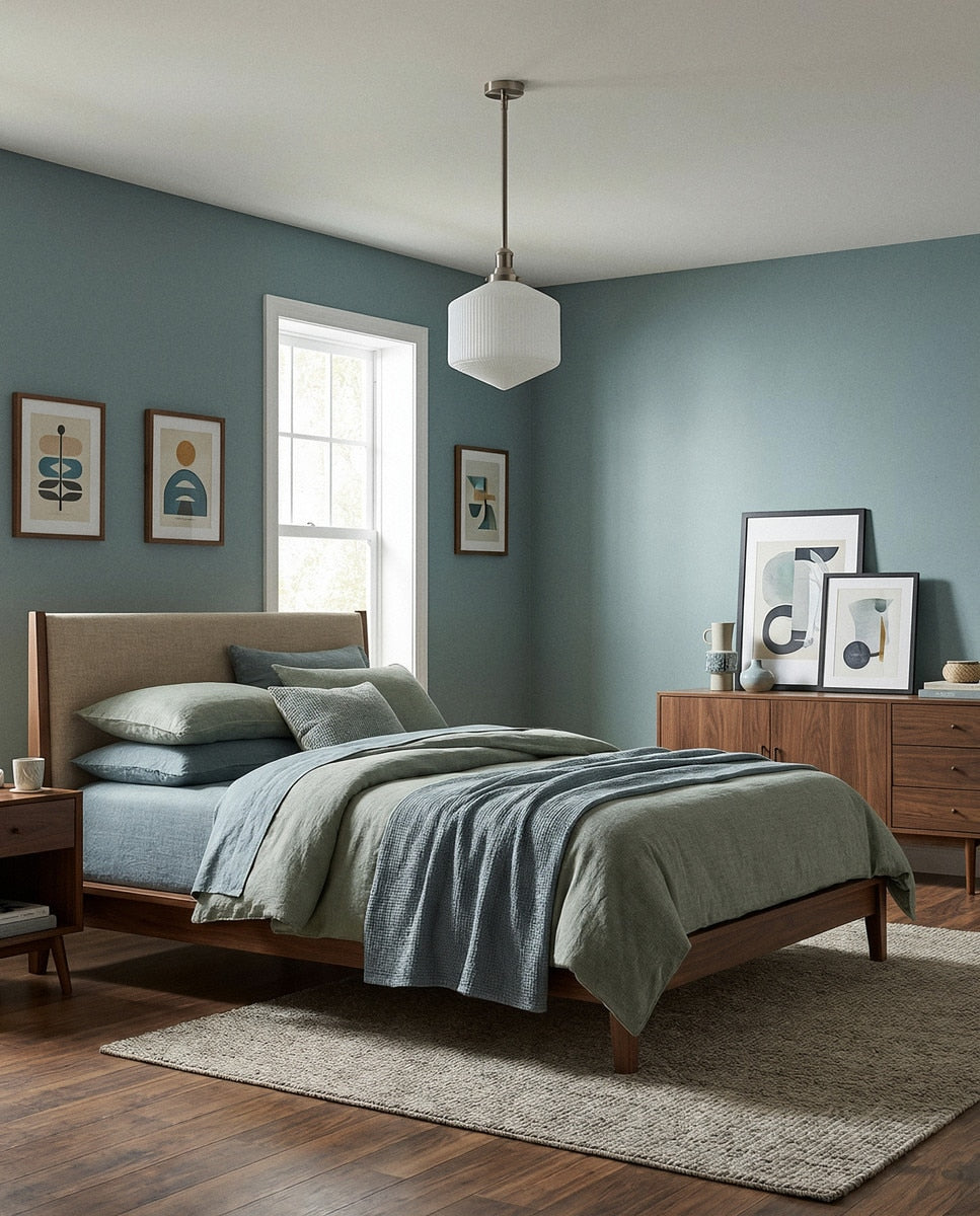 Jefferson Large Rod Pendant Light Brushed Nickel & Opal Matt - 1001731