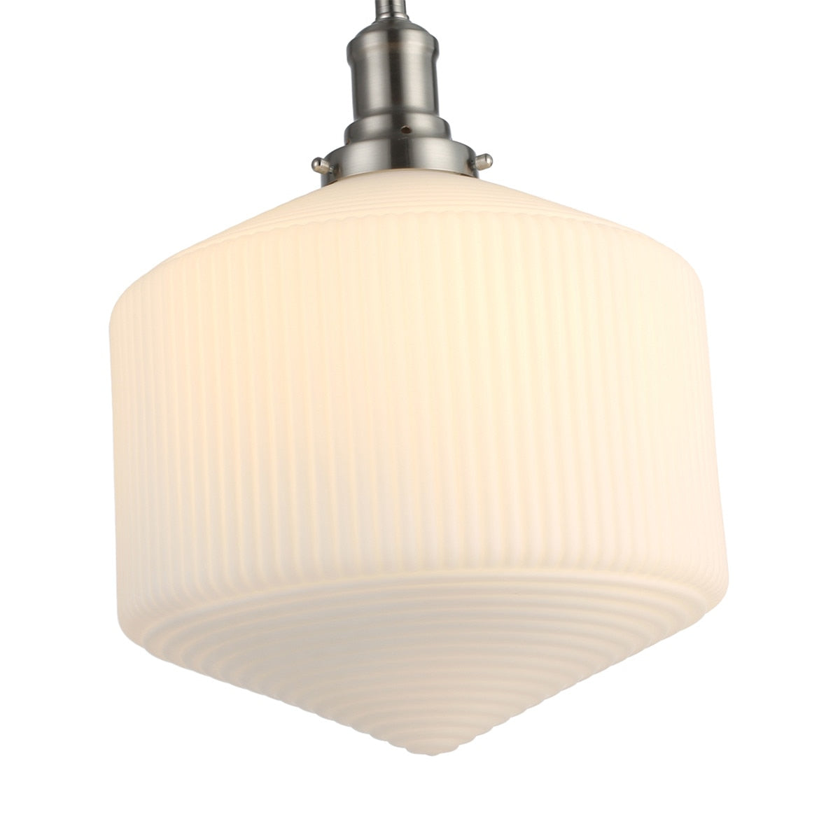 Jefferson Large Rod Pendant Light Brushed Nickel & Opal Matt - 1001731