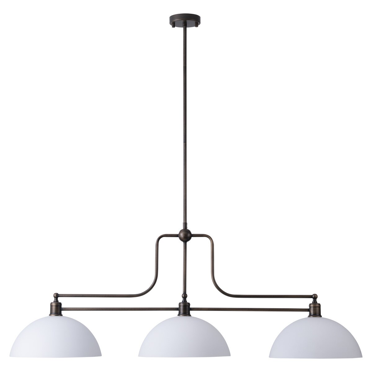 Sienna 3 Light Pendant with Shades Antique Brass & Opal Matte - LOI1001746