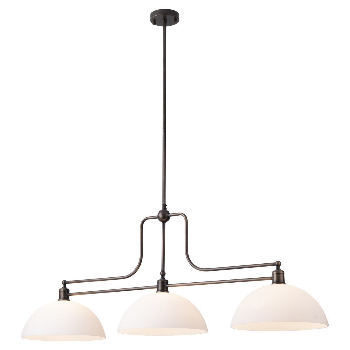 Sienna 3 Light Pendant with Shades Antique Brass & Opal Matte - LOI1001746