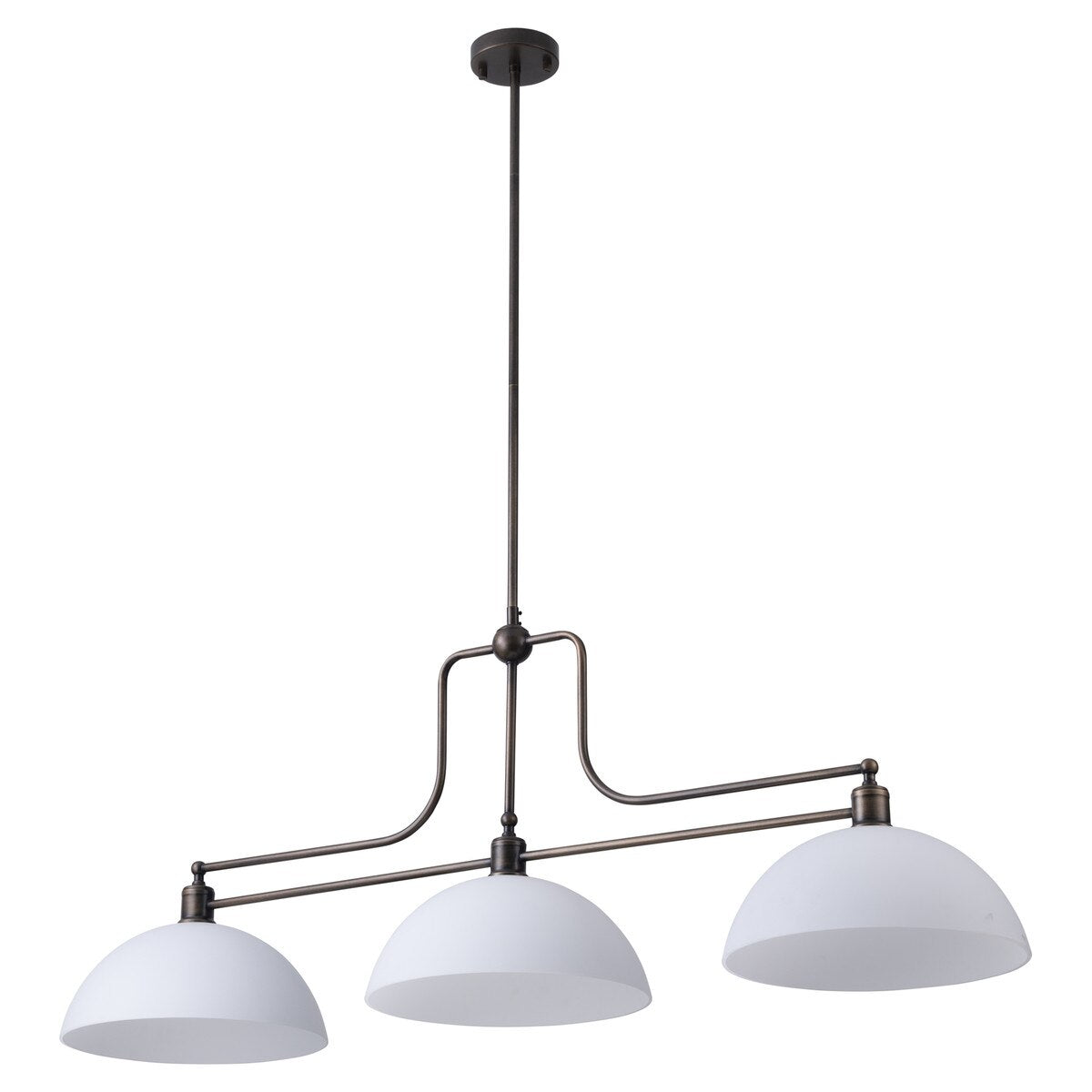 Sienna 3 Light Pendant with Shades Antique Brass & Opal Matte - LOI1001746