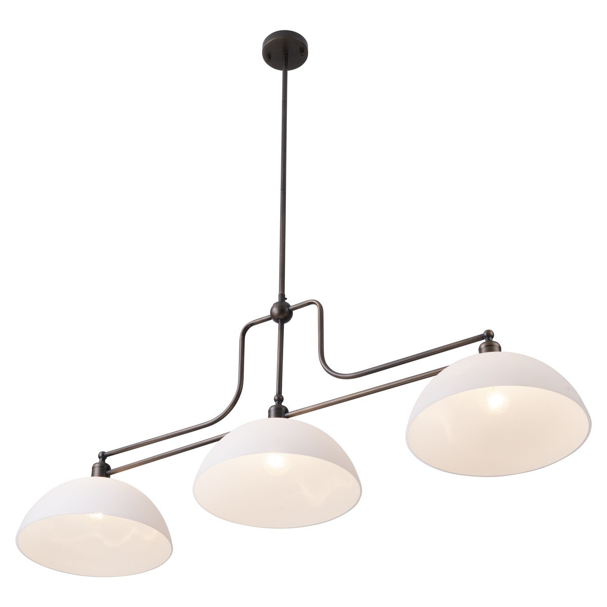 Sienna 3 Light Pendant with Shades Antique Brass & Opal Matte - LOI1001746