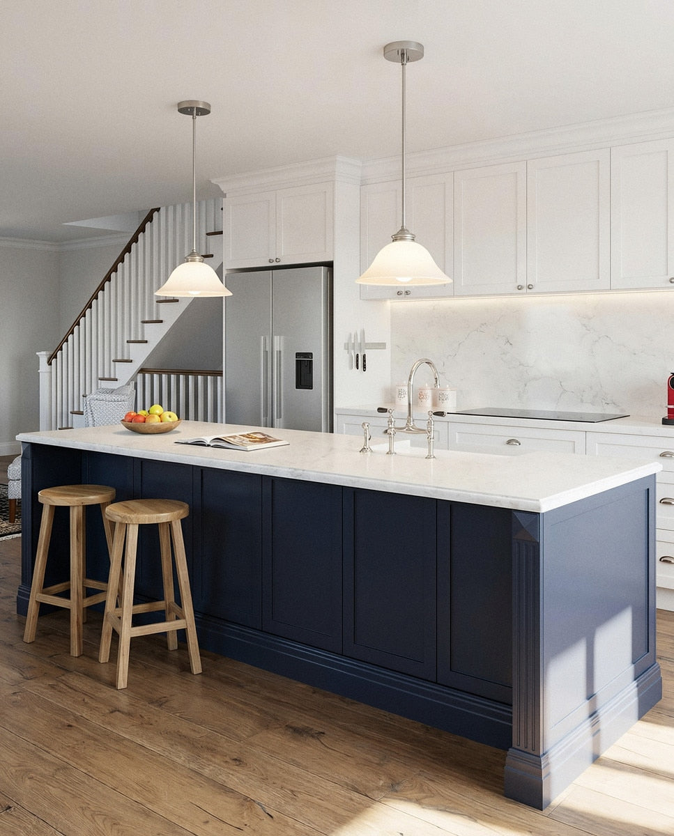Dallas Pendant Light Brushed Nickel & Opal Matt - 1001762