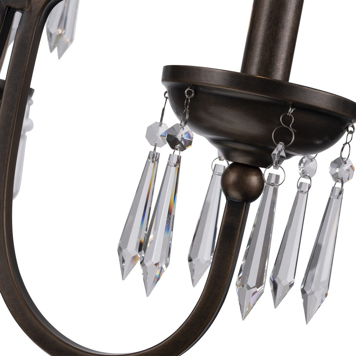 Lumet 8 Light Chandelier Antique Brass & Clear - LOI1001765