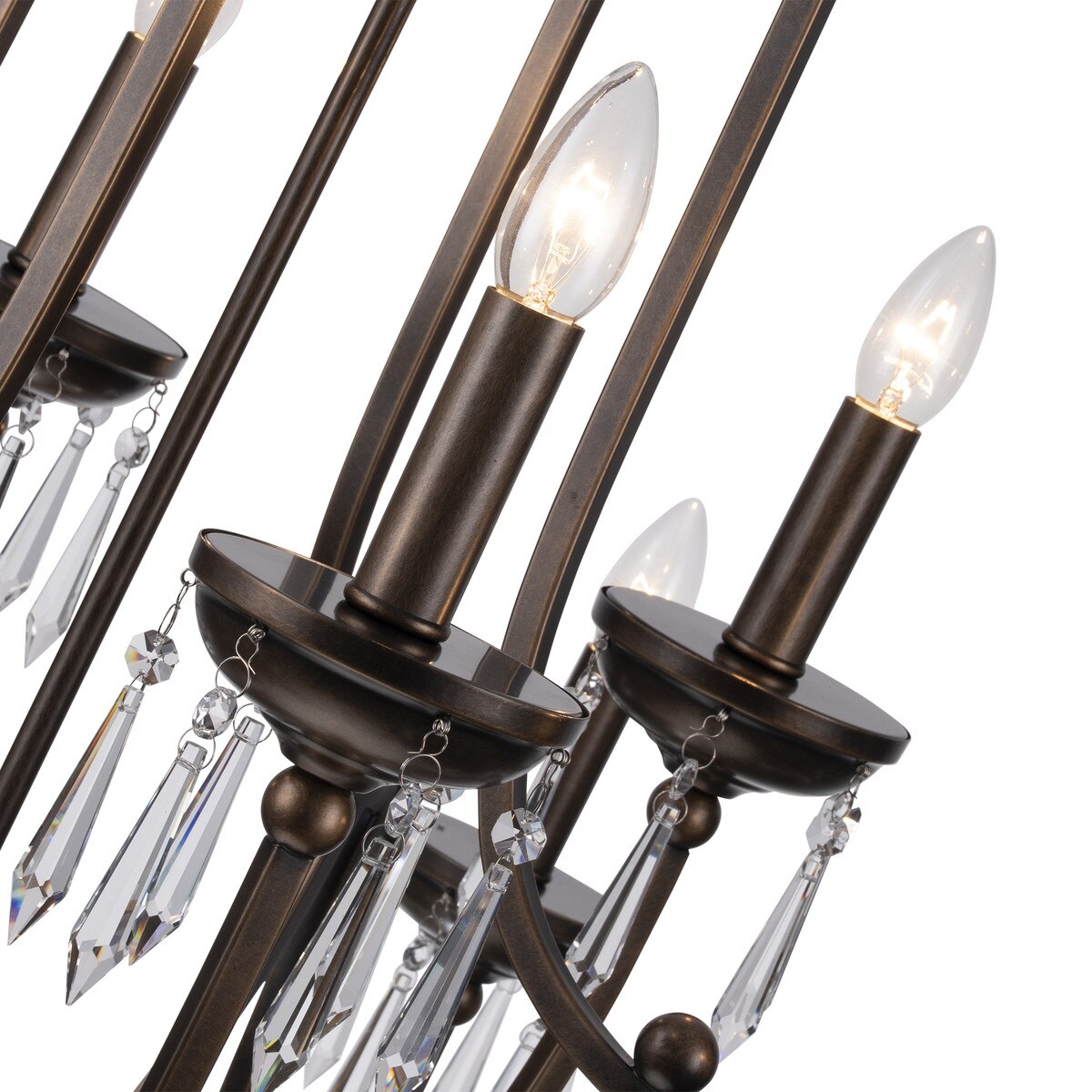 Lumet 8 Light Chandelier Antique Brass & Clear - LOI1001765