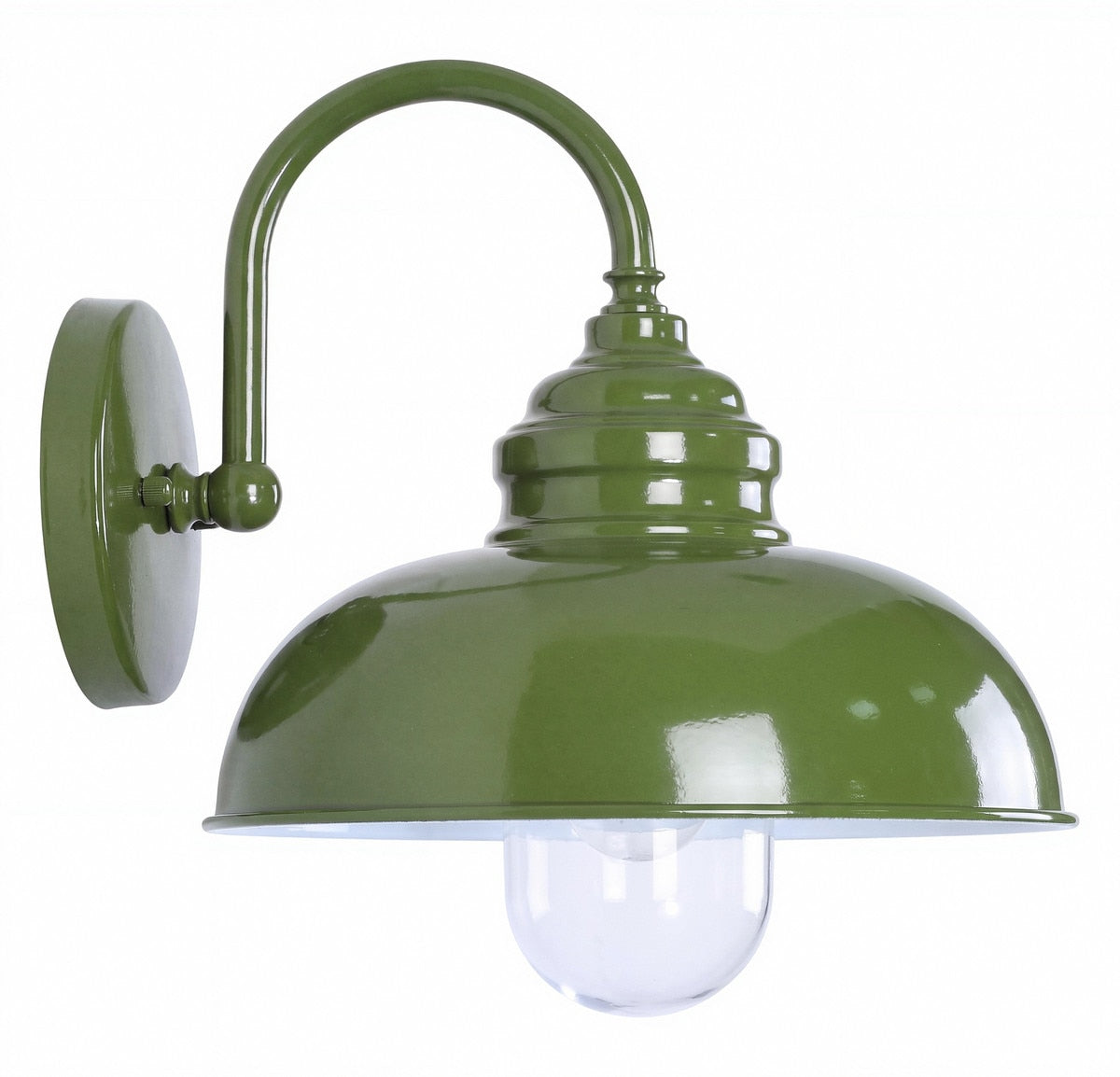 Parkway Large Outdoor Wall Light Olive Green & Clear - 1001768