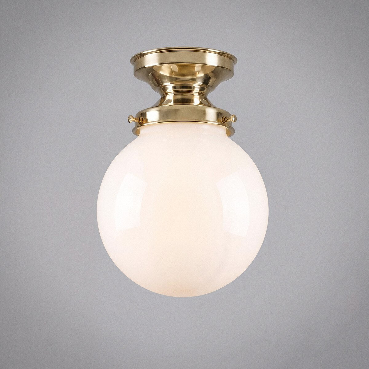 DIY Batten Fix Brass With 6" Sphere Opal Glass - 3000029