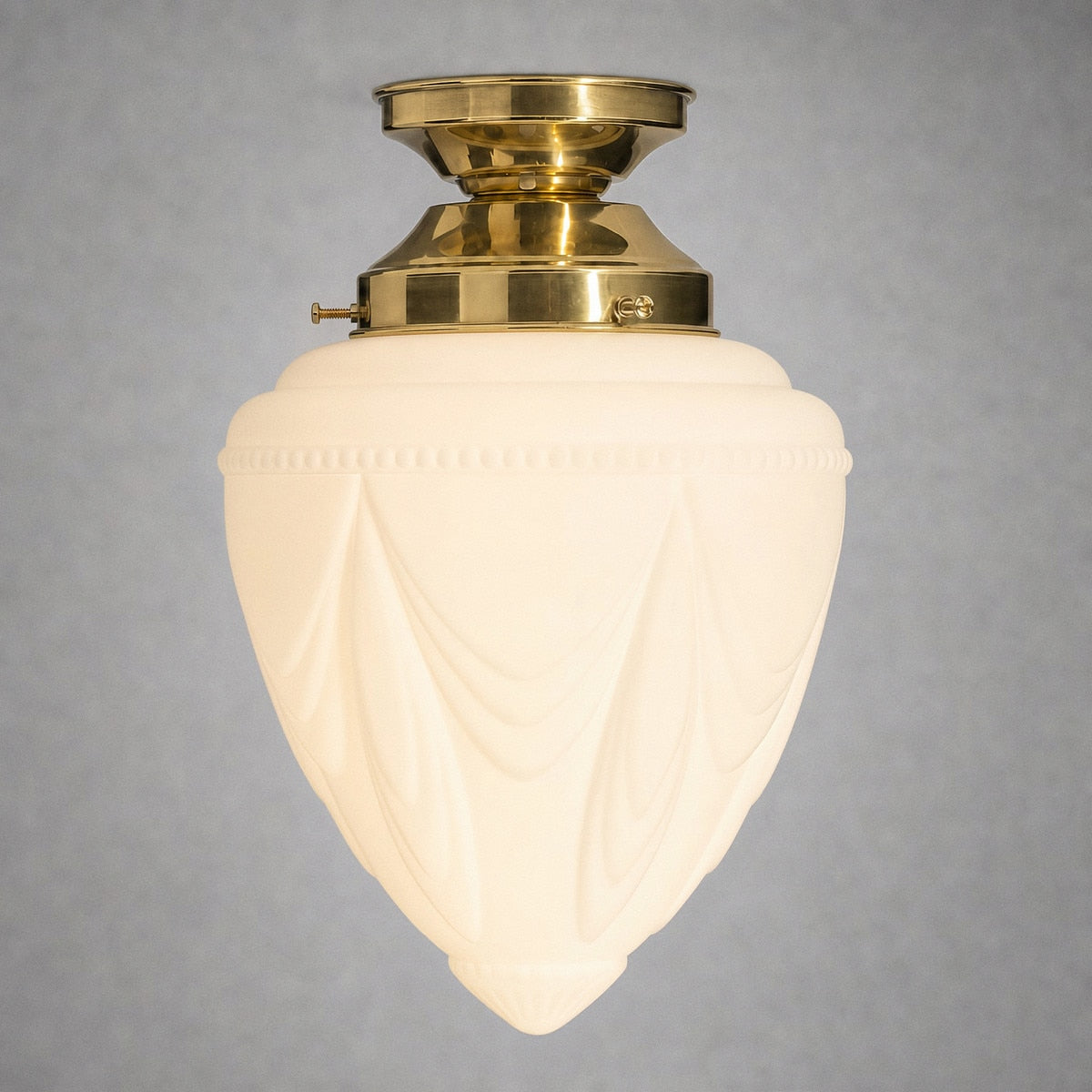 DIY Batten Fix Brass With 8" Empire Opal Matt Glass - 3000043