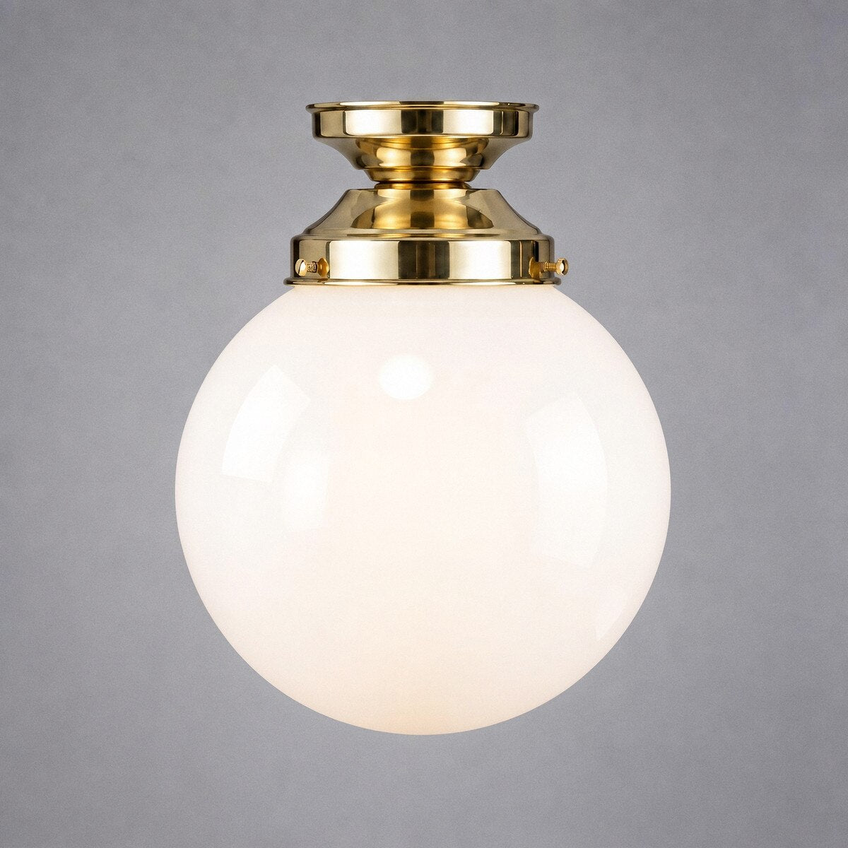 DIY Batten Fix Brass With 8" Sphere Opal Glass - 3000044