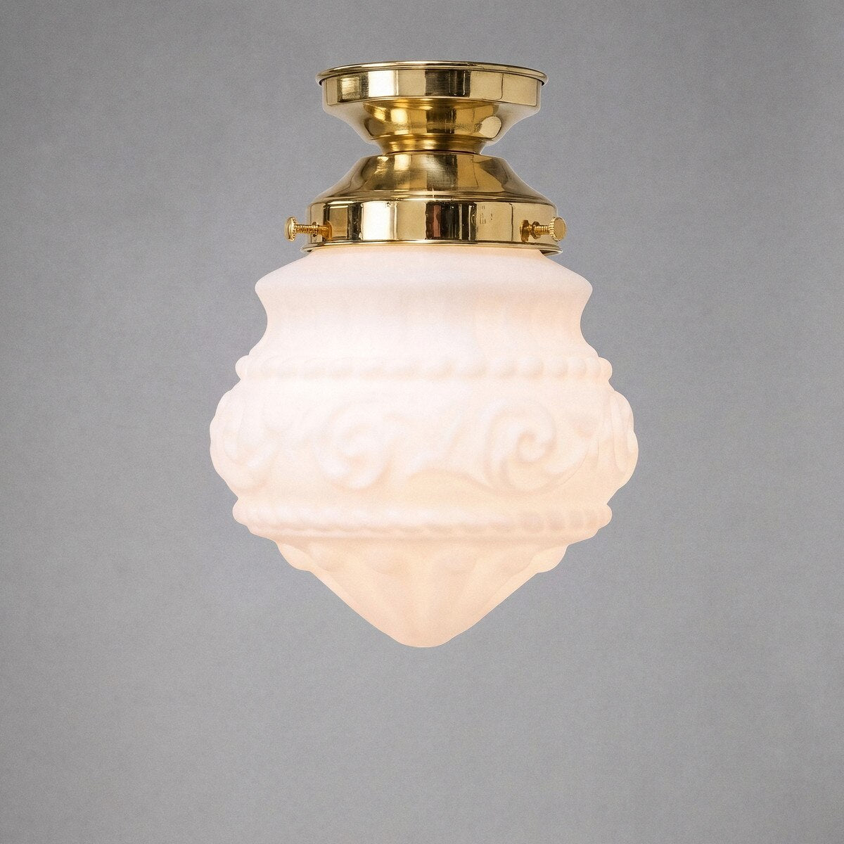 DIY Batten Fix Brass With 8" Premier Opal Matt Glass - 3000045