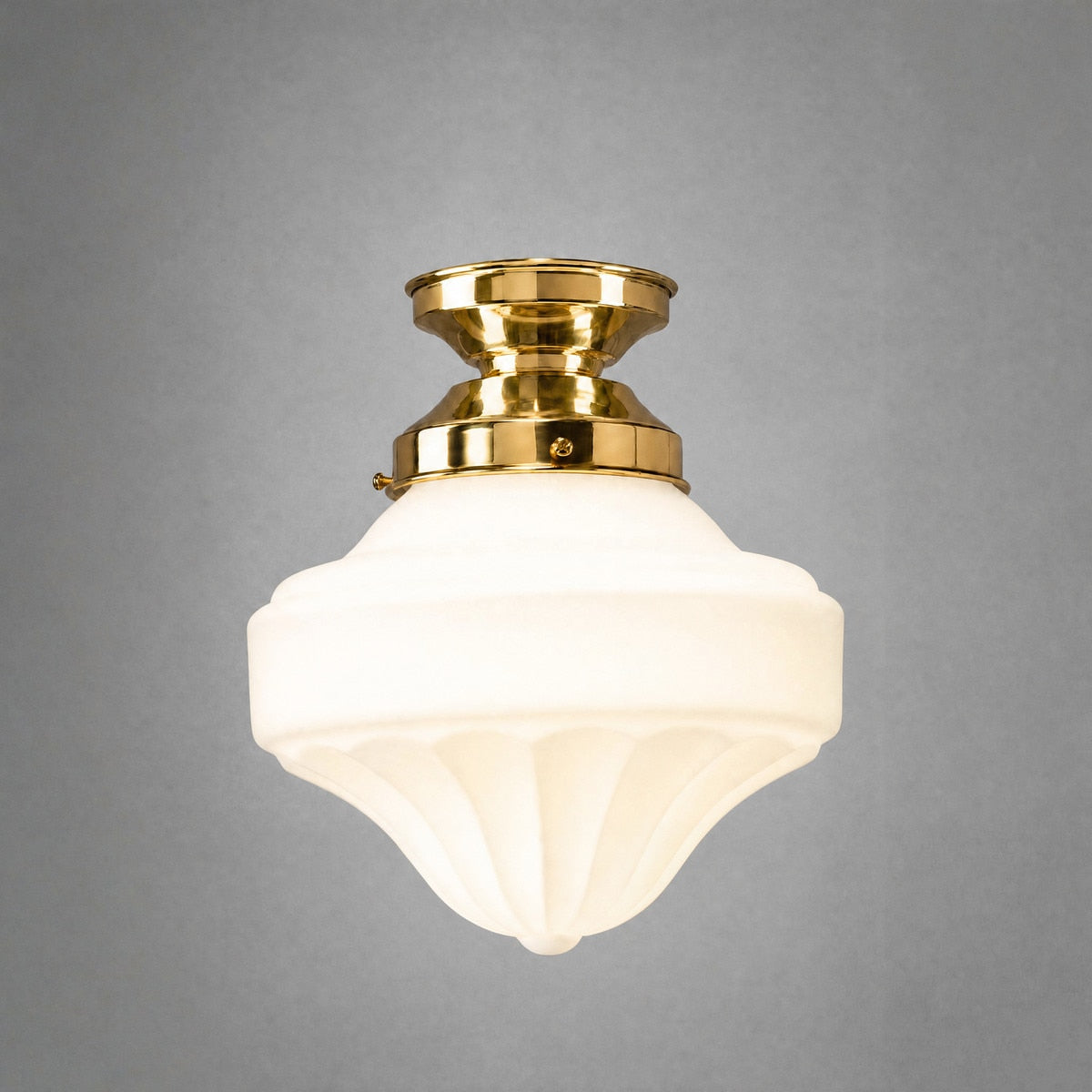 DIY Batten Fix Brass With 9" Derby Opal Matt Glass - 3000053
